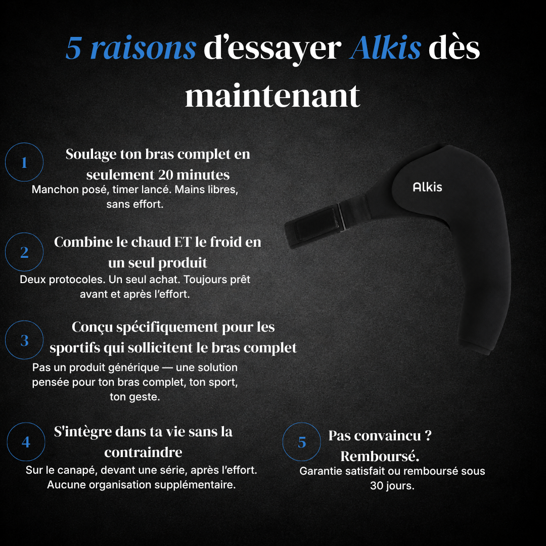 Alkis CryoPower Arm - Le manchon de récupération bras complet chaud/froid