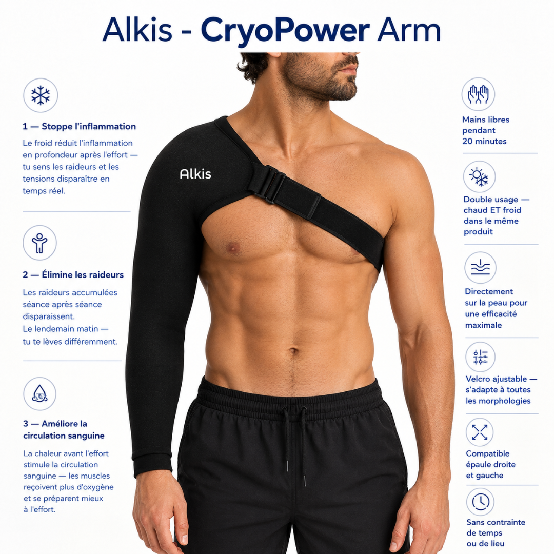 Alkis CryoPower Arm - Le manchon de récupération bras complet chaud/froid